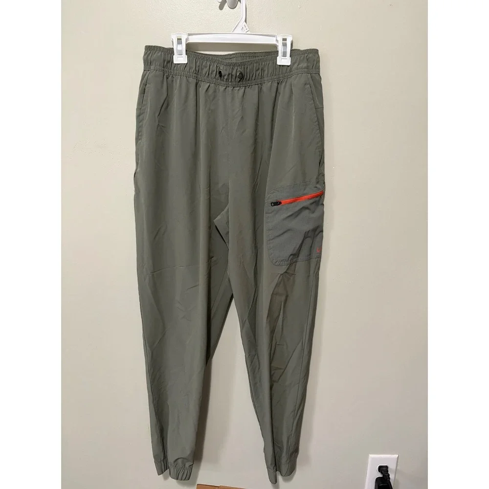 Unipro Mens Large Olive Green Quick Dry Joggers Cargo Pocket Athletic Pants